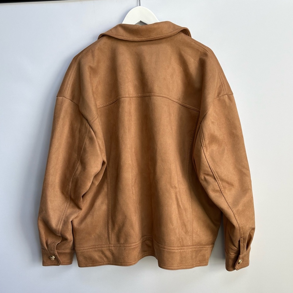 Anthropologie Maeve Tan Suede Trucker Jacket - Picture 9 of 14